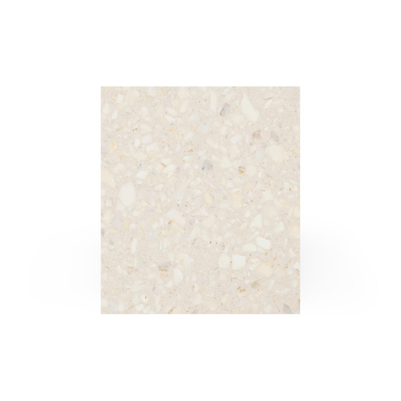 Como loungetafel in wit aluminium en retrostone volkeramiek - L 70 x B 80 x H 20 cm