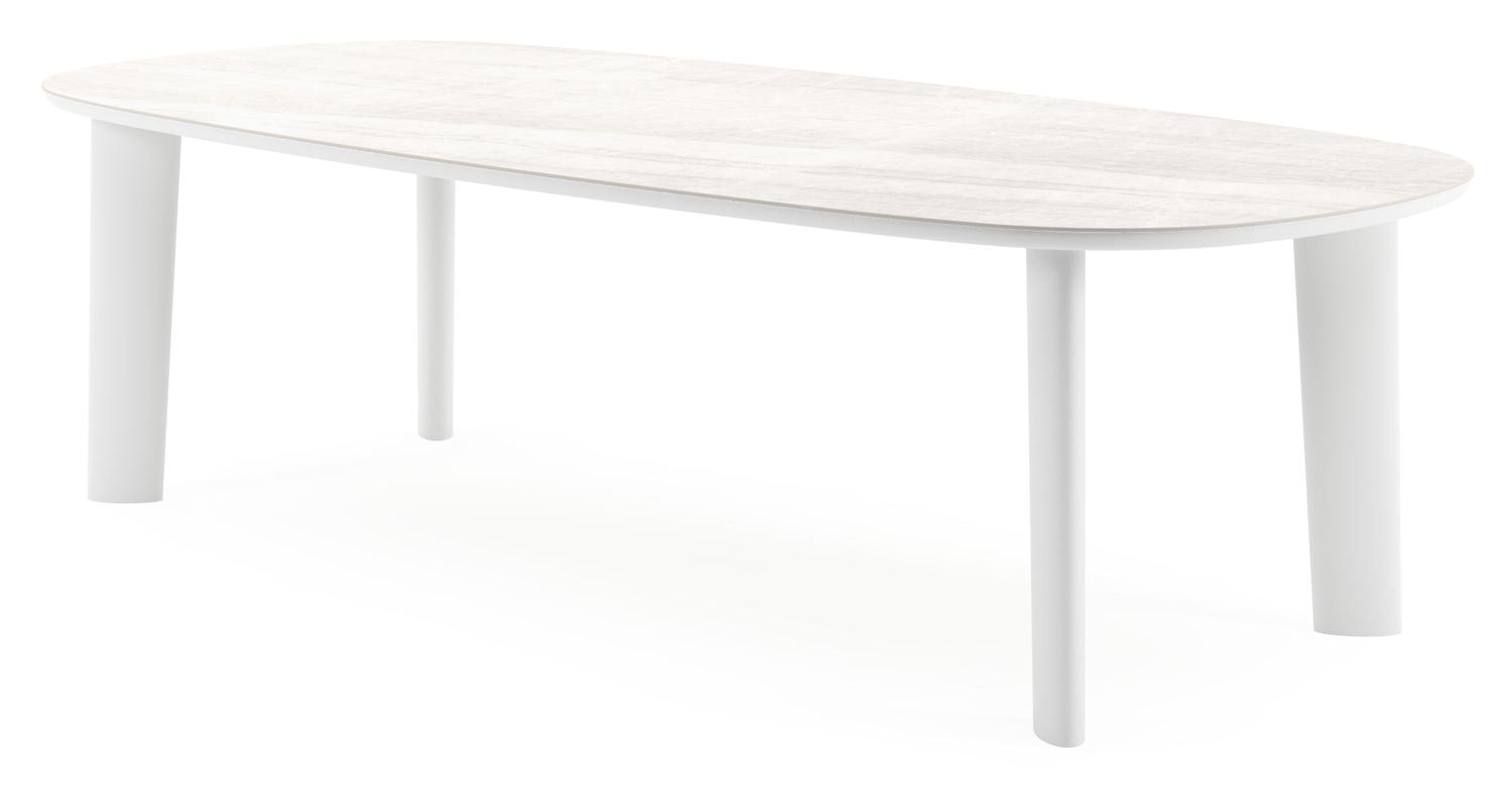 Amico tuintafel bombo in wit aluminium en volkeramiek Taj Mahal - L 270 x B 125 x H 73.5 cm