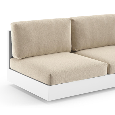 Como loungebank in wit aluminium met althea chalk all weather cosytica kussen