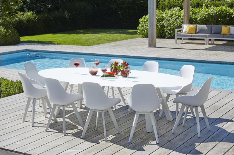 Mesa tuinstoel in wit aluminium en wit kunststof