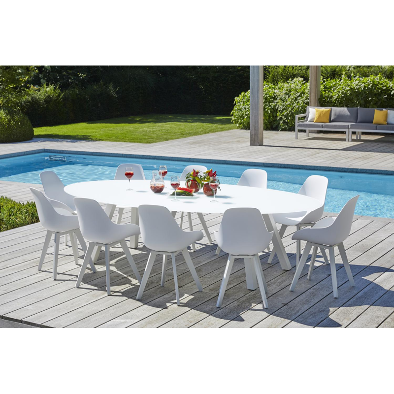 Mesa tuinstoel in wit aluminium en wit kunststof