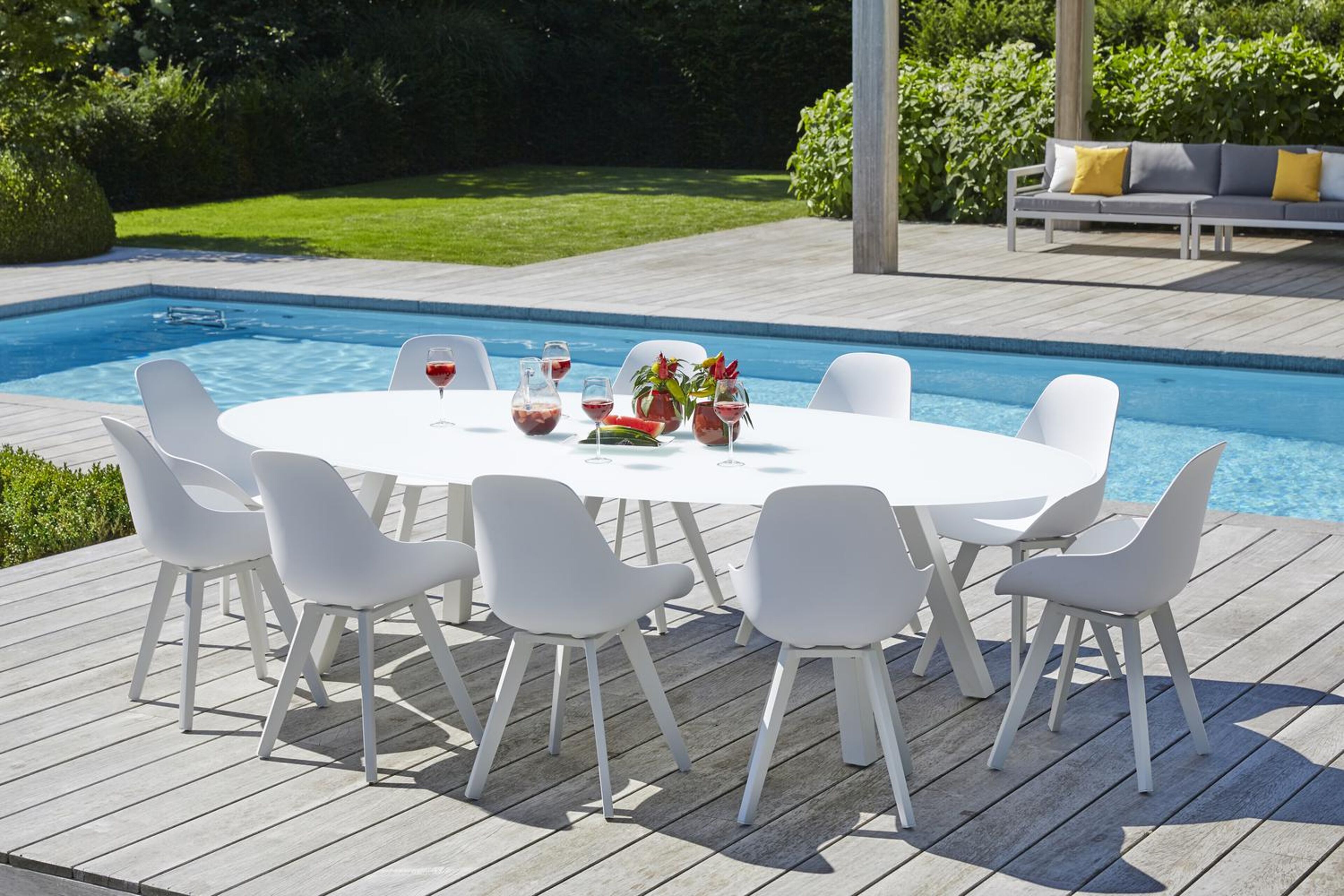 Mesa tuinstoel in wit aluminium en wit kunststof