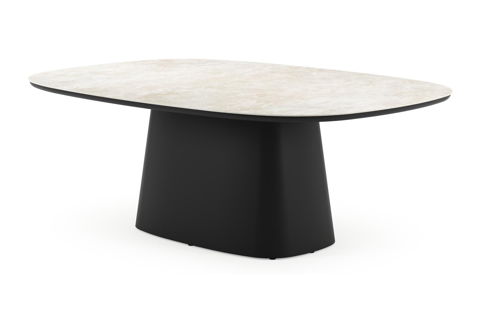 Amico tuintafel bombo xl in zwart aluminium en volkeramiek Rapolano - L 210 x B 148 x H 73.5 cm
