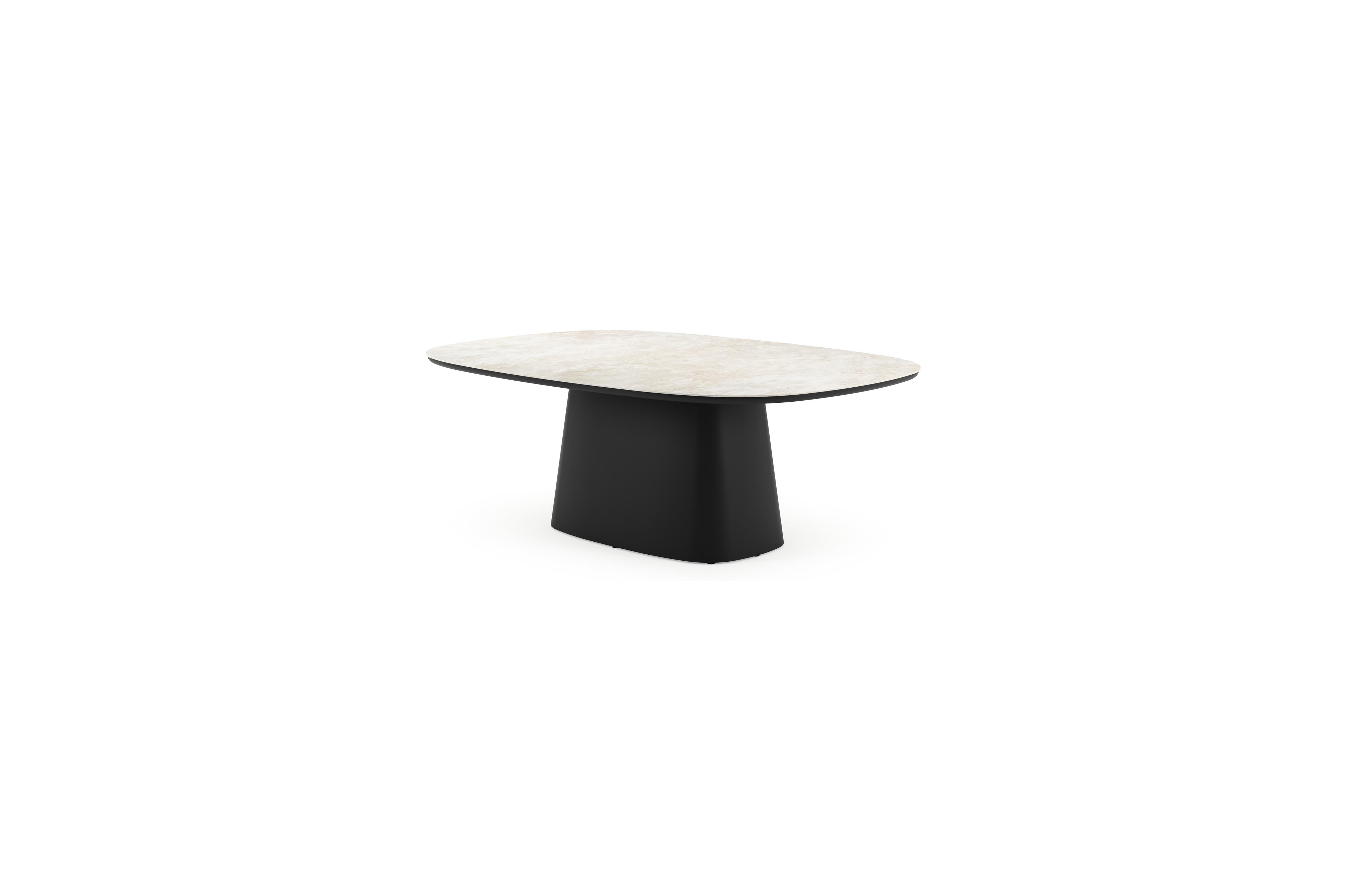 Table de jardin Amico bombo xl en aluminium noir et céramique pleine Rapolano - Lg. 210 x Lrg. 148 x Haut. 73.5 cm