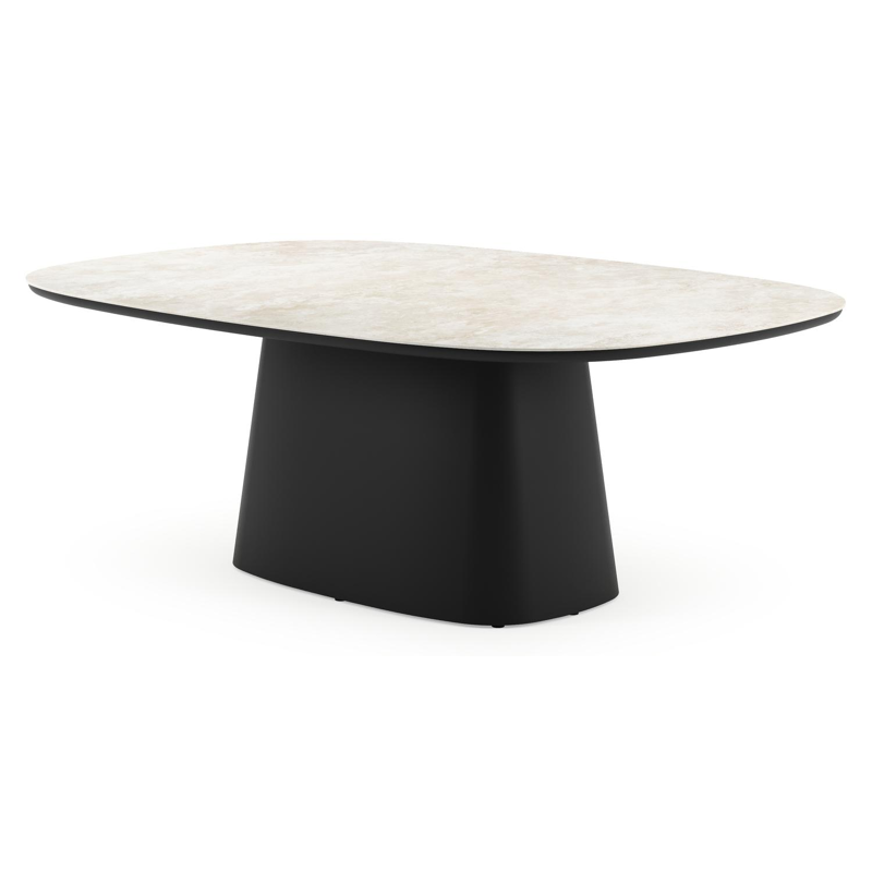 Table de jardin Amico bombo xl en aluminium noir et céramique pleine Rapolano - Lg. 210 x Lrg. 148 x Haut. 73.5 cm