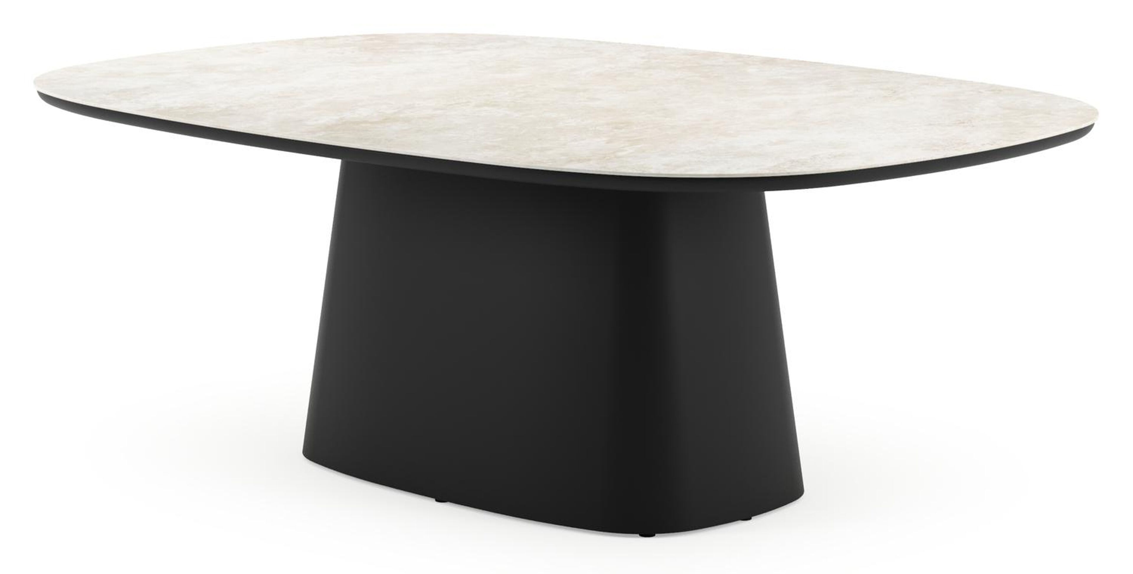 Table de jardin Amico bombo xl en aluminium noir et céramique pleine Rapolano - Lg. 210 x Lrg. 148 x Haut. 74 cm