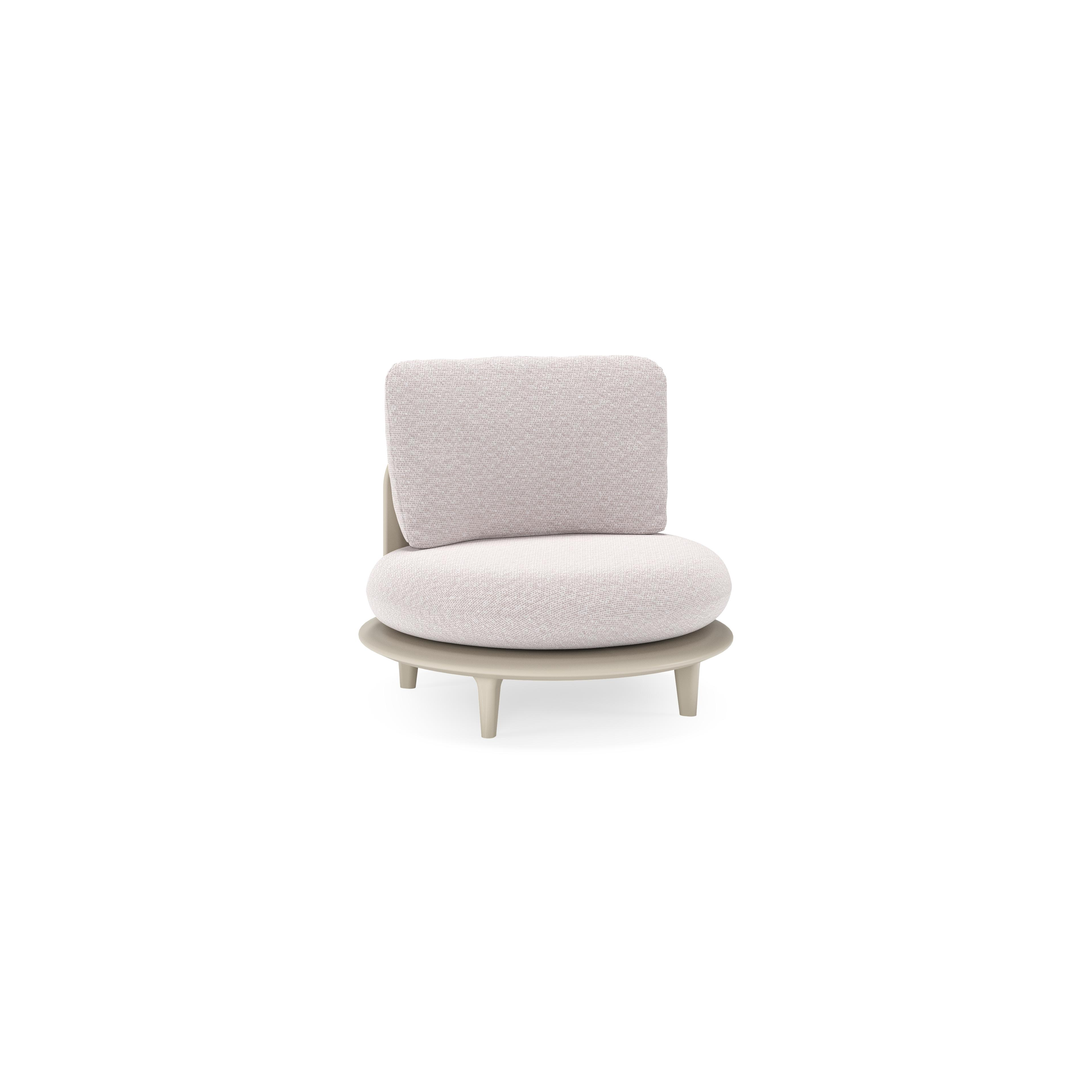 Bomero loungestoel in beige aluminium met wander gobi all weather sunbrella® luxe kussen