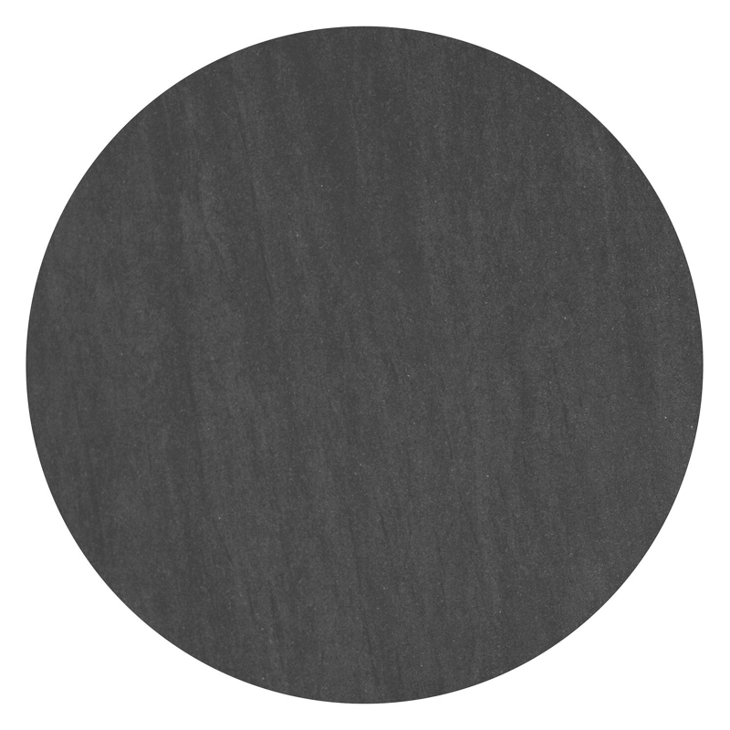 Amico loungetafel rond in wit aluminium en volkeramiek Basalt Black - Dia. 110 x H 28 cm