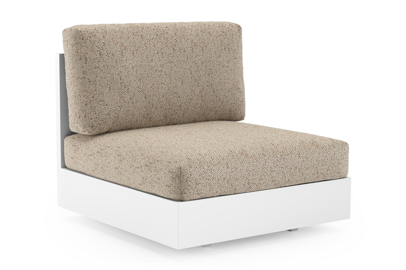 Fauteuil de jardin Como en aluminium blanc et coussins en all weather cosytica bora jungle