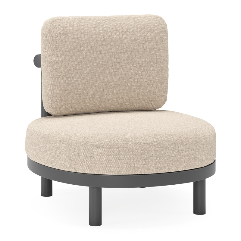 Lindo loungestoel in zwart aluminium met rustic weather+ softtouch kussens