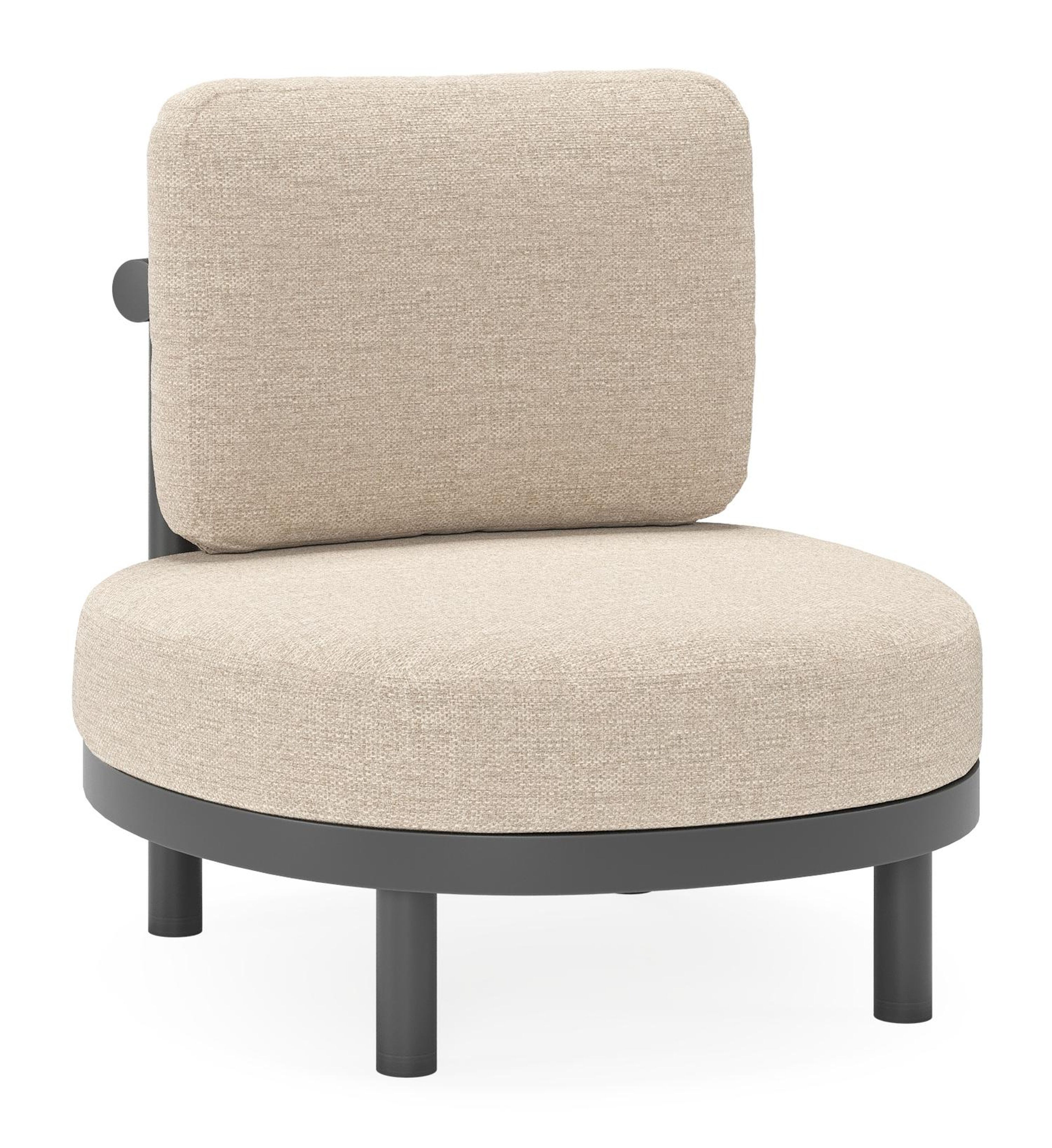Lindo loungestoel in zwart aluminium met rustic weather+ softtouch kussens