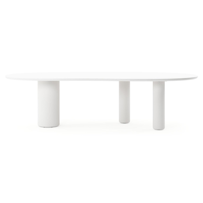 Amico tuintafel organisch in wit aluminium en volkeramiek Arctic White - L 280 x B 120 x H 73.5 cm