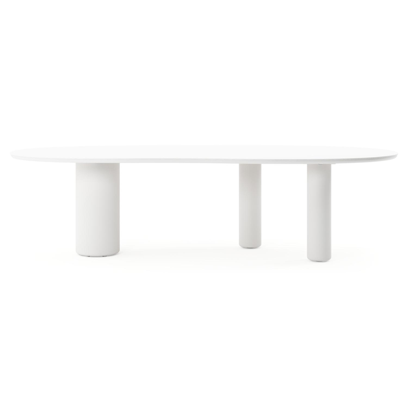 Amico tuintafel organisch in wit aluminium en volkeramiek Arctic White - L 280 x B 120 x H 73.5 cm