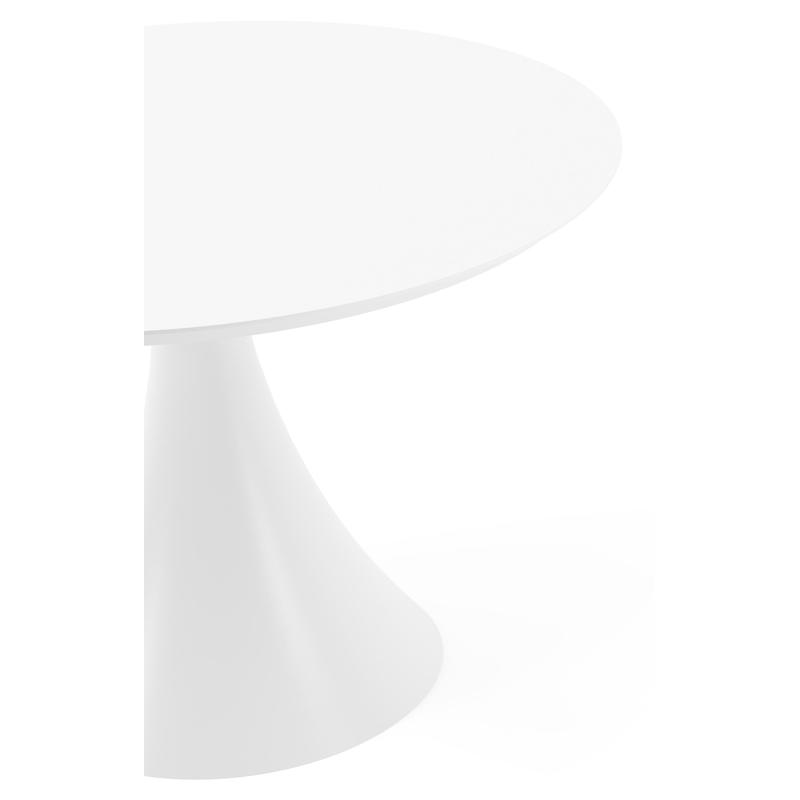 Table de jardin Fano ronde en aluminium blanc - Diam. 110 x Haut. 75 cm