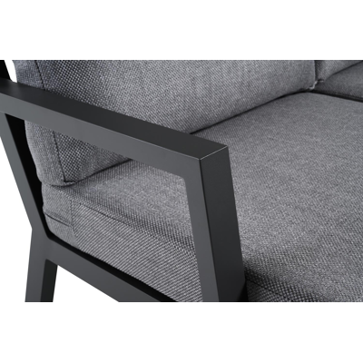 Alcudia loungeset in grijs aluminium met grijs polyester kussens