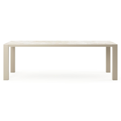 Nano tuintafel rechthoekig in beige aluminium en volkeramiek Rapolano L 240 x B 100 cm