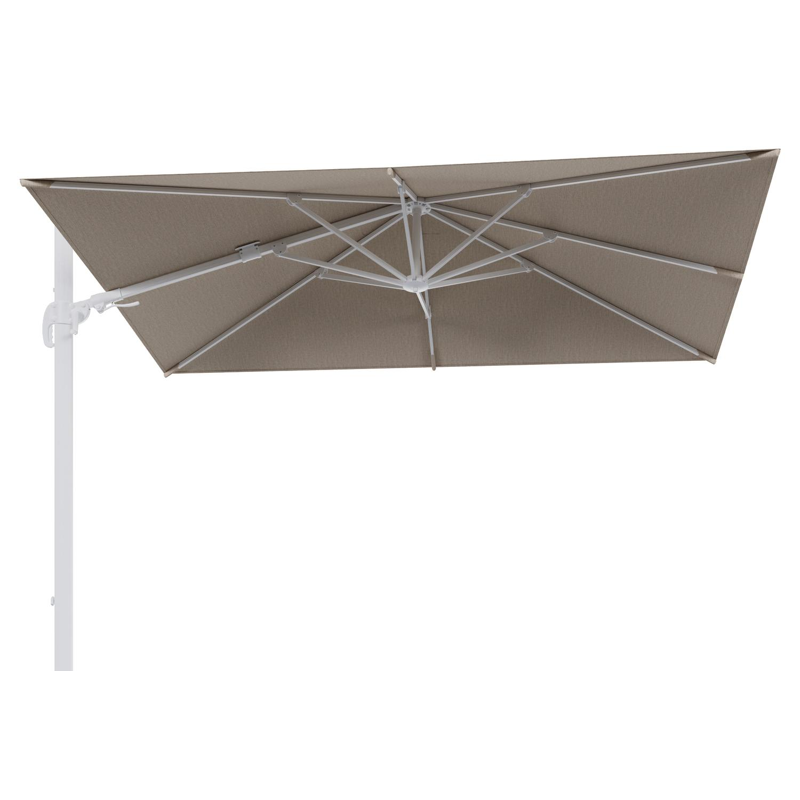 Avola zweefparasol met tiltfunctie in wit aluminium met rustic weather+ softtouch parasoldoek - L1 200 x L2 300 cm (zonder voet)