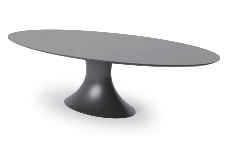 Fano tuintafel in zwart aluminium en volkeramiek calatorao - L 290 x B 148 x H 75 cm