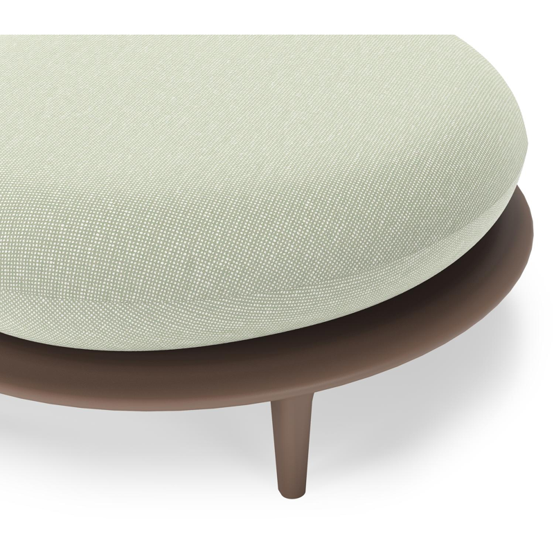 Bomero poef in taupe aluminium met slow spirea all weather sunbrella® luxe kussen