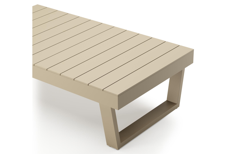 Modica loungetafel in beige aluminium - L 130 x B 130 x H 38 cm