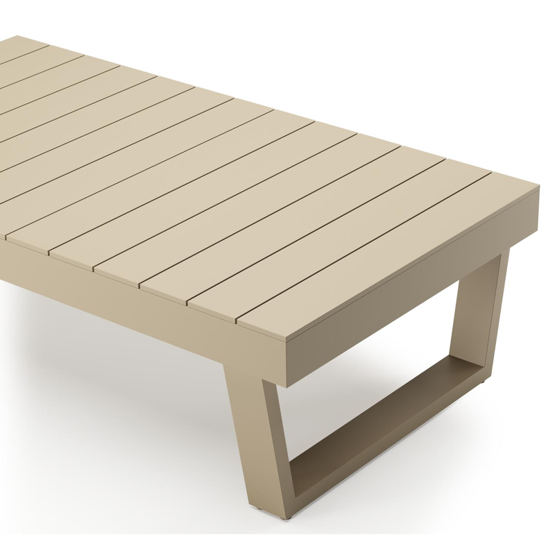 Modica loungetafel in beige aluminium - L 130 x B 130 x H 38 cm