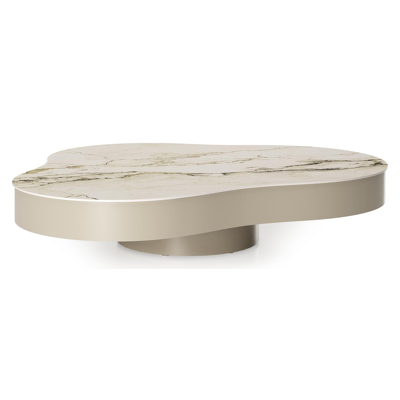 Lomano loungetafel cloud in beige aluminium en volkeramiek Colorado Dunes - L 131 x B 108 x H 25 cm