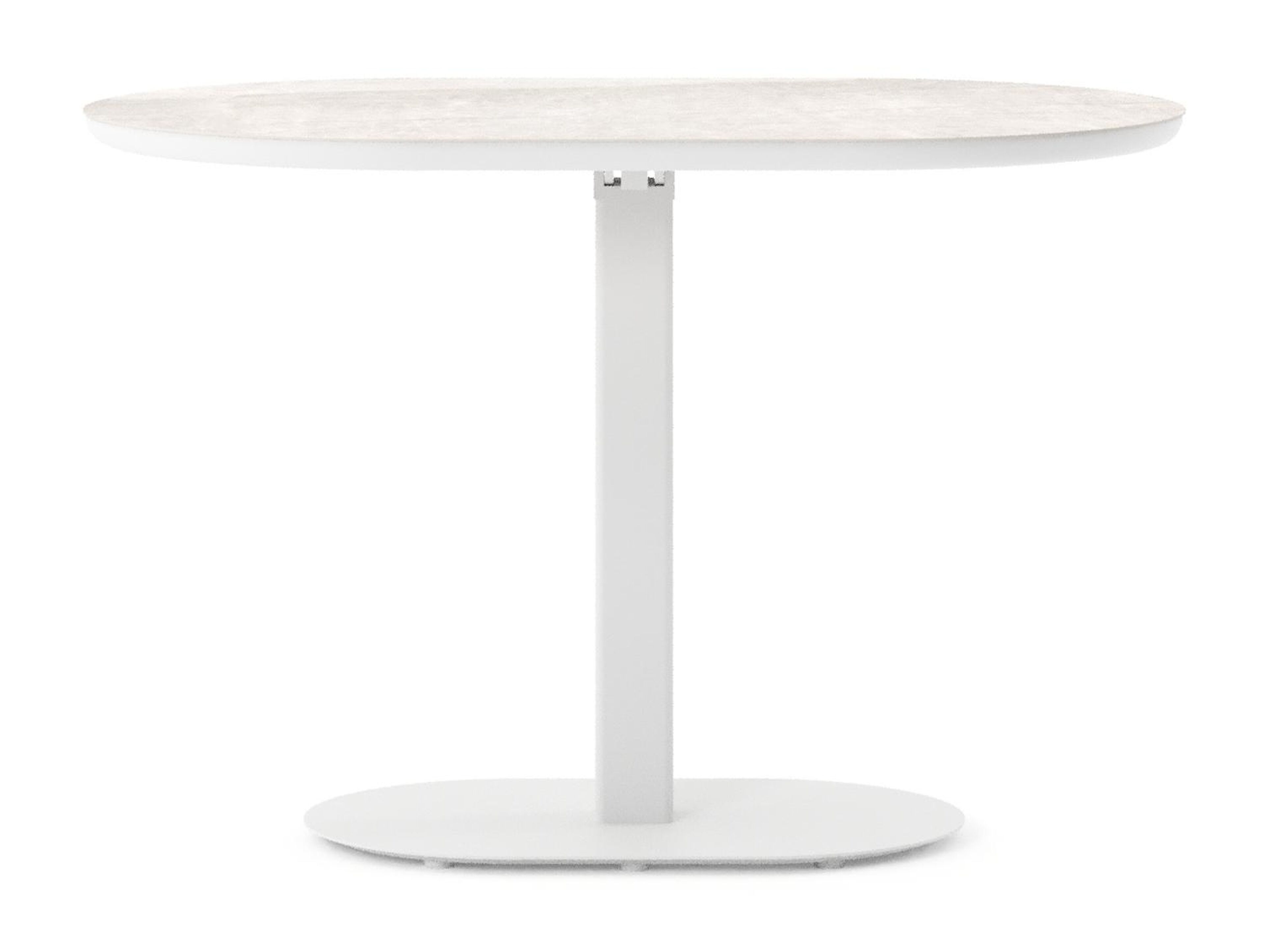 Table de jardin Teramo inclinable bombo en aluminium blanc et céramique pleine Taj Mahal - Lg. 110 x Lrg. 70 x Haut. 74 cm