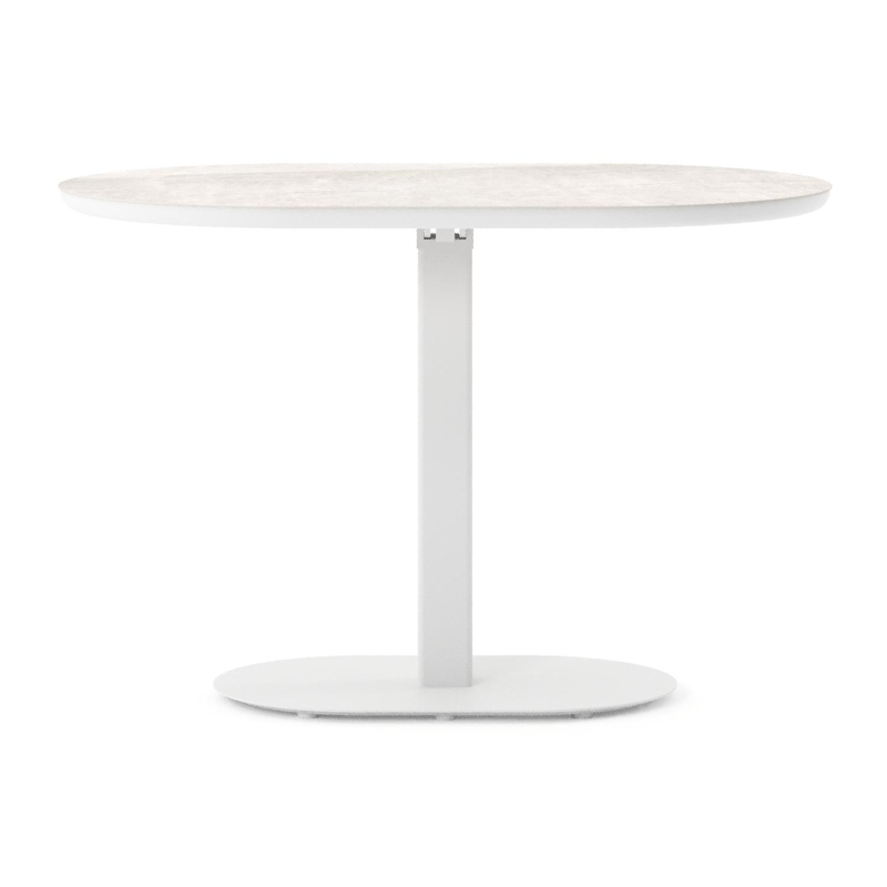 Teramo kantelbare tuintafel bombo in wit aluminium en volkeramiek Taj Mahal - L 110 x B 70 x H 74 cm