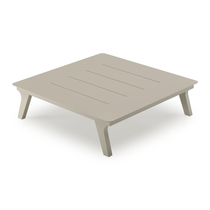 Bolzano loungetafel in beige aluminium - L 83.5 x B 83.5 x H 20 cm