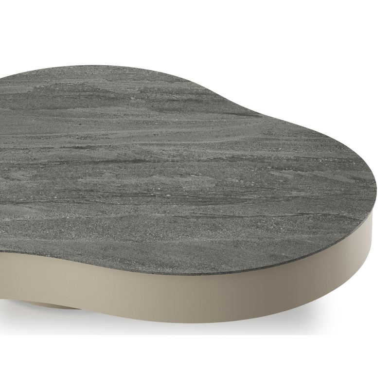 Lomano loungetafel cloud in beige aluminium en aluminium Aspen Grey - L 131 x B 108 x H 25 cm