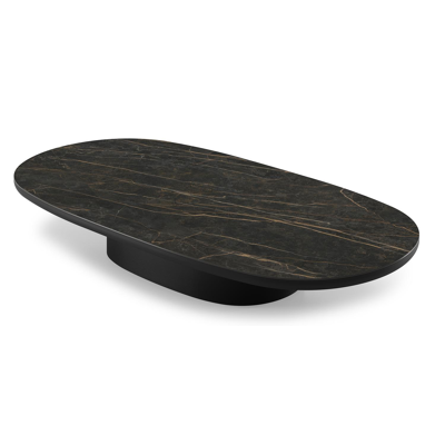 Amico loungetafel bombo in zwart aluminium en volkeramiek Black Obsession - L 171 x B 89 x H 24 cm