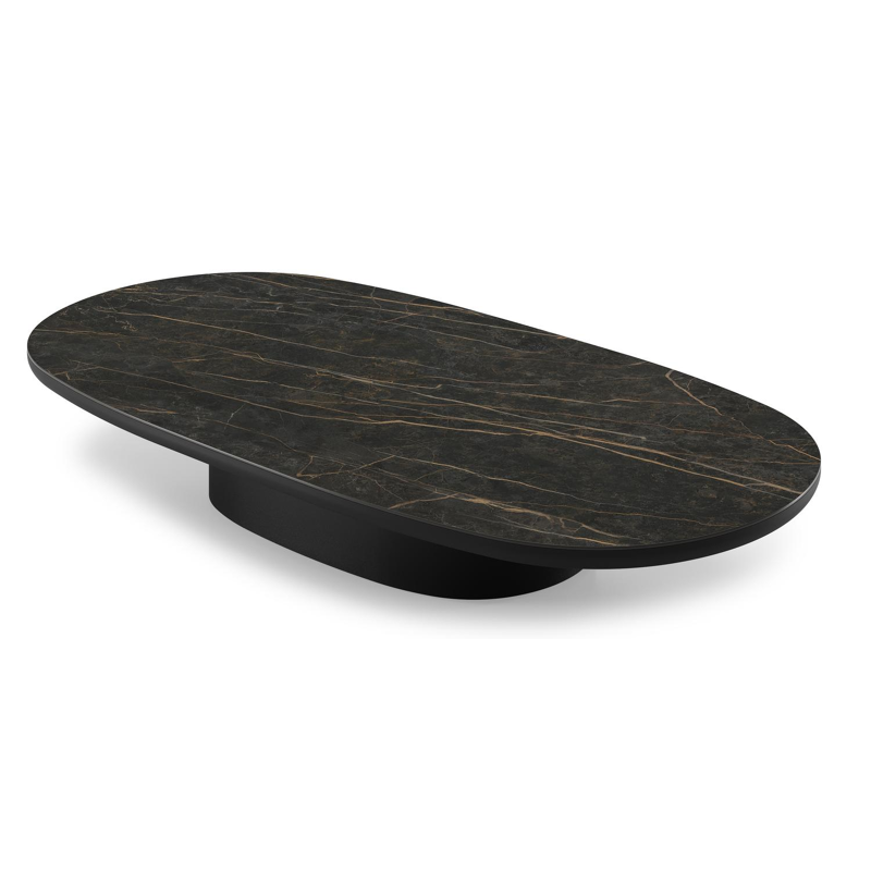 Amico loungetafel bombo in zwart aluminium en volkeramiek Black Obsession - L 171 x B 89 x H 24 cm