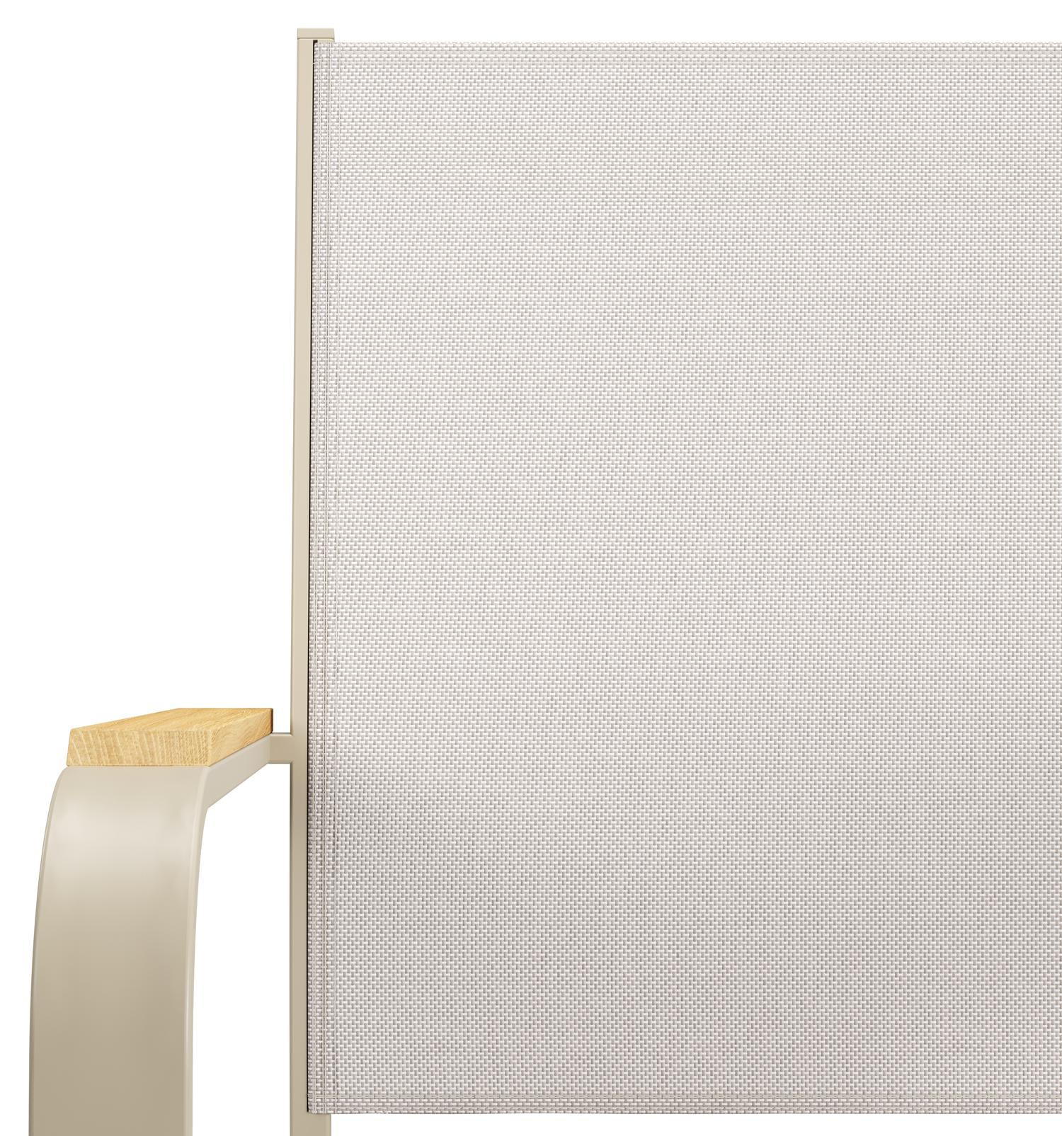 Mira ensemble de jardin rectangulaire arrondi en aluminium beige en sintered stone crema minerale avec 8 chaises de jardin Amalfi