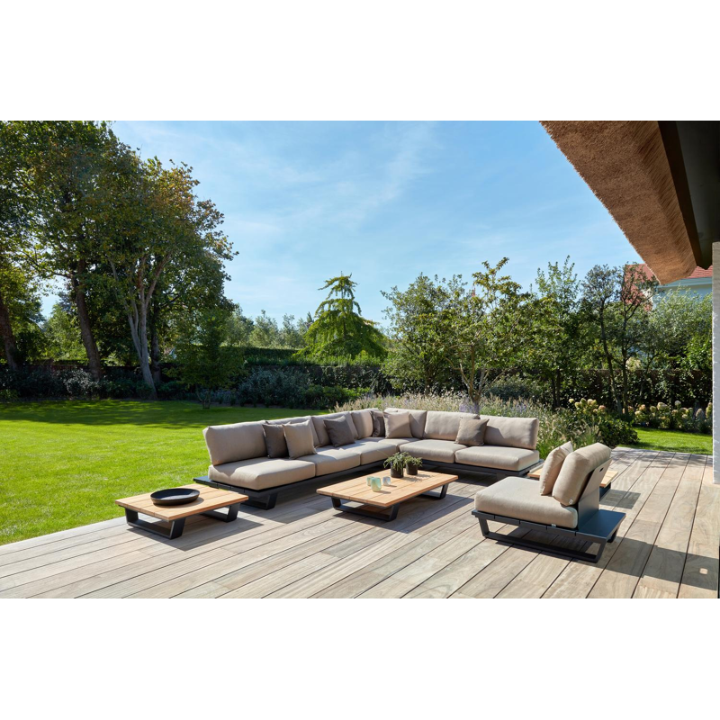 Pagino lounge 1-zit in zwart aluminium