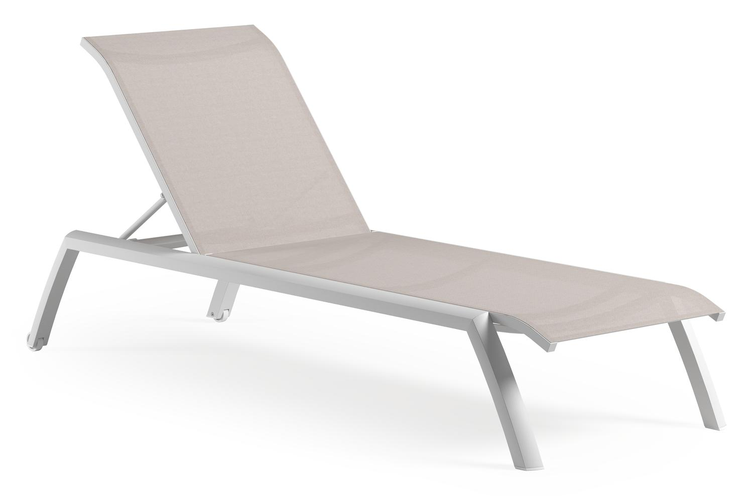 Bari verstelbaar ligbed in wit aluminium