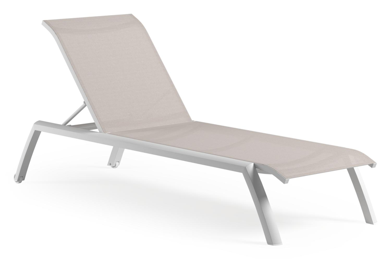 Bari verstelbaar ligbed in wit aluminium