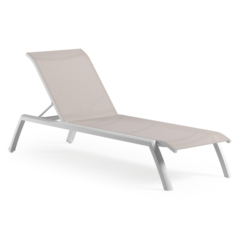 Bari verstelbaar ligbed in wit aluminium