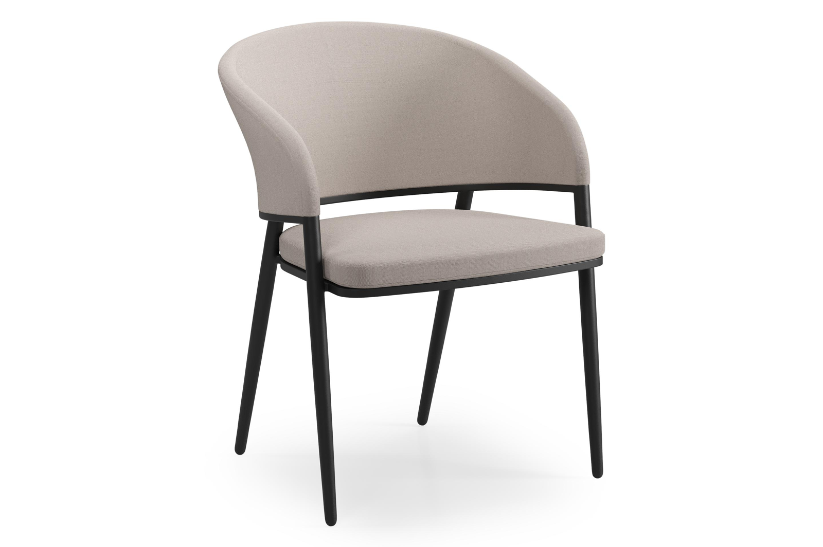 Lacrima tuinstoel in zwart aluminium en beige dubbele textilene