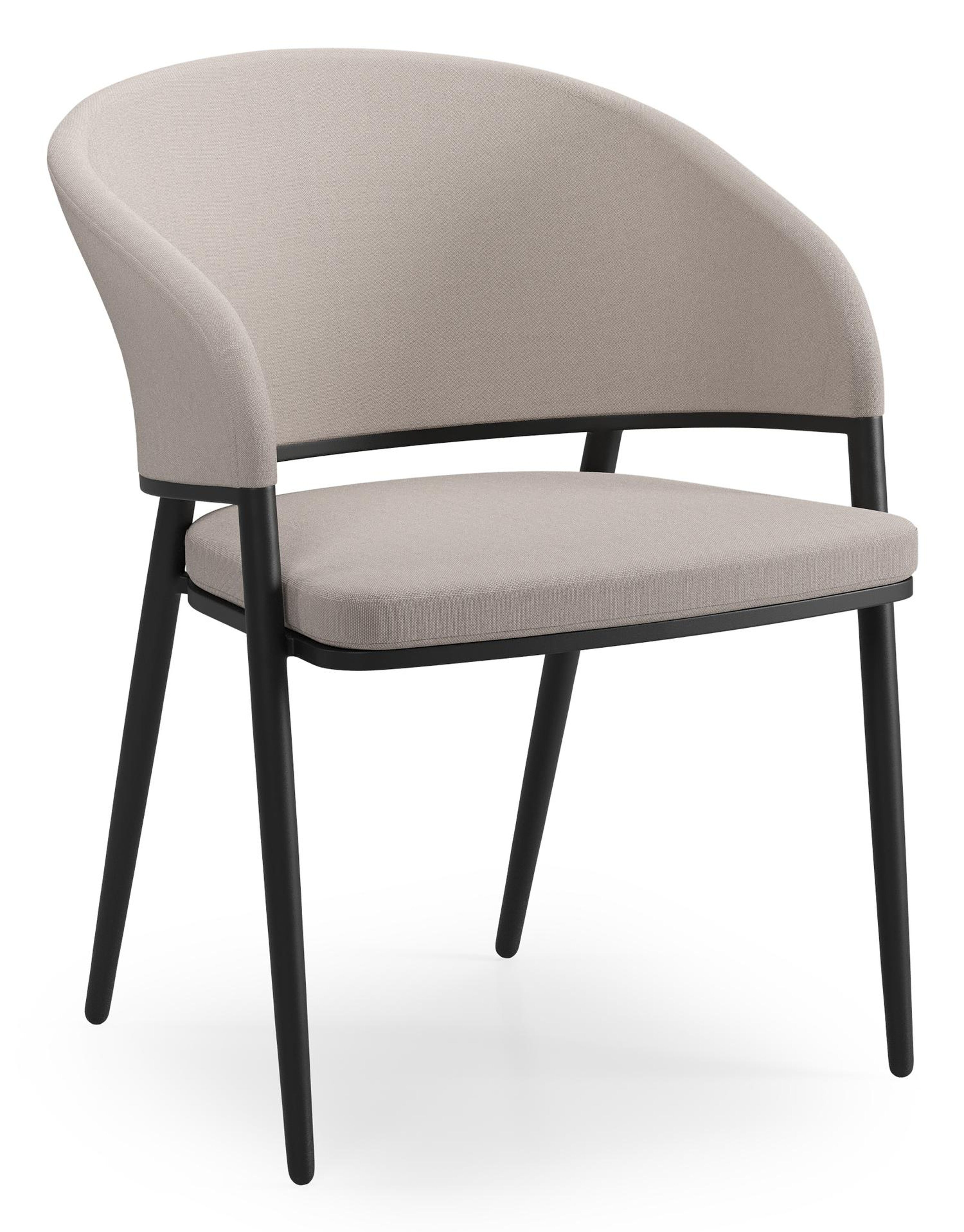 Lacrima tuinstoel in zwart aluminium en beige dubbele textilene