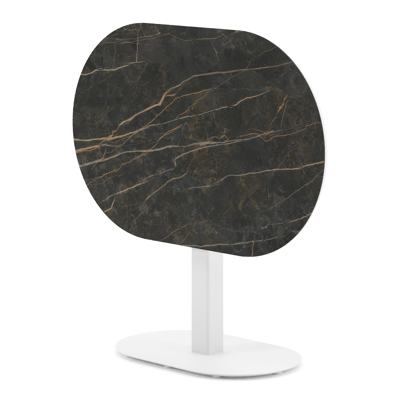 Teramo tuintafel bombo in wit aluminium en volkeramiek Black Obsession - L 110 x B 70 x H 73.7 cm