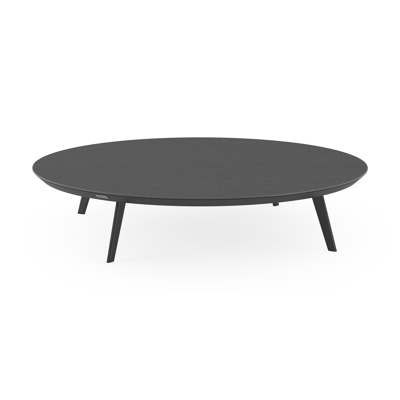 Rondo loungetafel in zwart aluminium en nero black volkeramiek - Dia 130 x H 25 cm