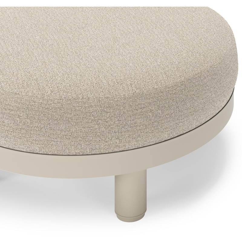 Donato lounge poef in beige aluminium met all weather cosytica Catania Greige kussen