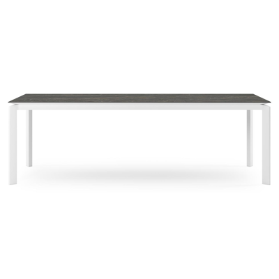 Cirello tuintafel rechthoekig in wit aluminium en volkeramiek Black Obsession - L 240 x B 100 x H 75 cm
