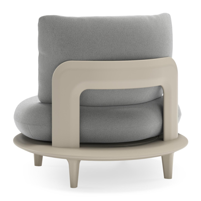 Bomero loungestoel in beige aluminium met savane grey all weather sunbrella® luxe kussen
