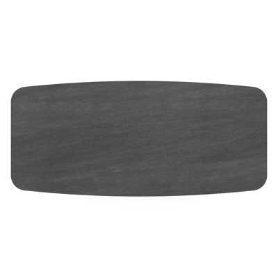 Orso tuintafel bootvorm in zwart aluminium en volkeramiek basalt black - L 255 x B 115 x H 75 cm