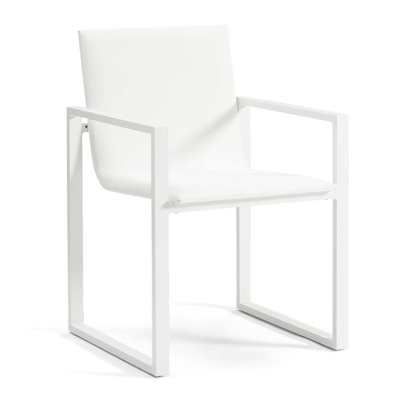 Verato tuinstoel in wit aluminium en wit comfort textilene