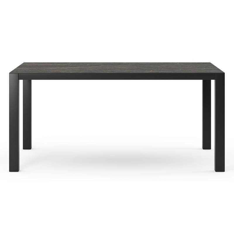 Como tuintafel in zwart aluminium en volkeramiek black obsession - L 160 x B 100 x H 75 cm