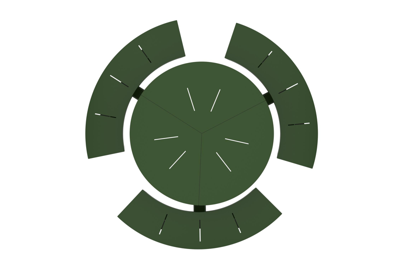 Rondino picknicktafel in groen aluminium - Dia. 207 cm