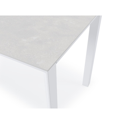 Table de jardin Malito en aluminium blanc et céramique pleine new york - Lg 170 x Larg. 70 x H 75,5 cm