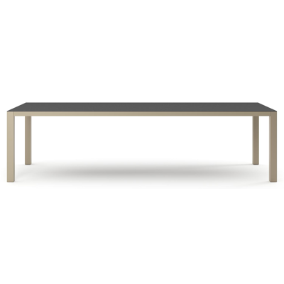 Como tuintafel rechthoekig in beige aluminium en volkeramiek Nero Black - L 280 x B 110 x H 73 cm